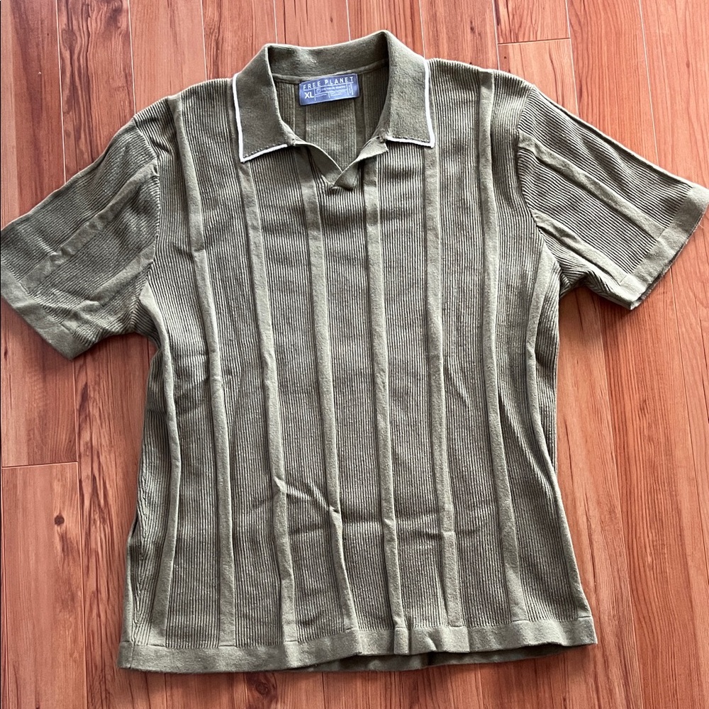 Free Planet Sage Green Men's Polo Shirt